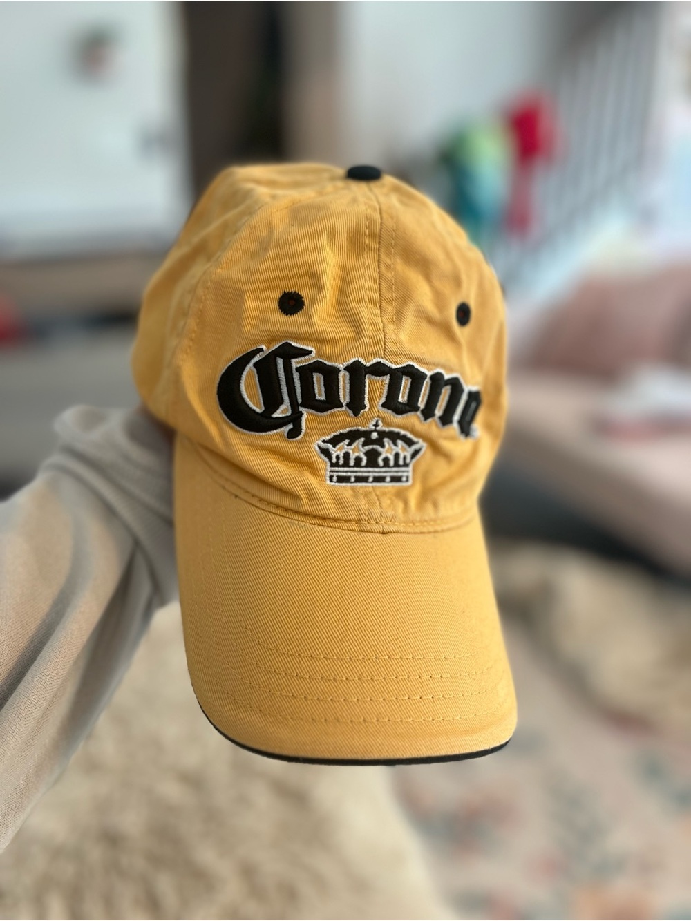 Corona Yellow Cap with Black Embroidery